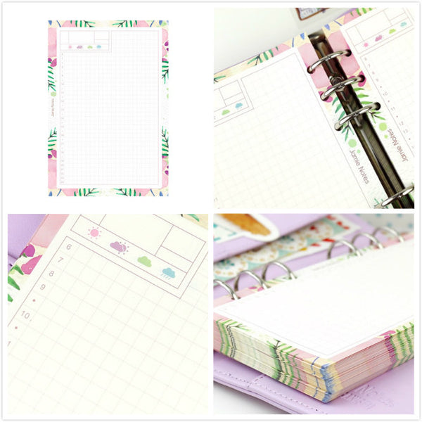 A5/A6 Floral 1D1P Daily Binder Planner Refills (40 Sheets)