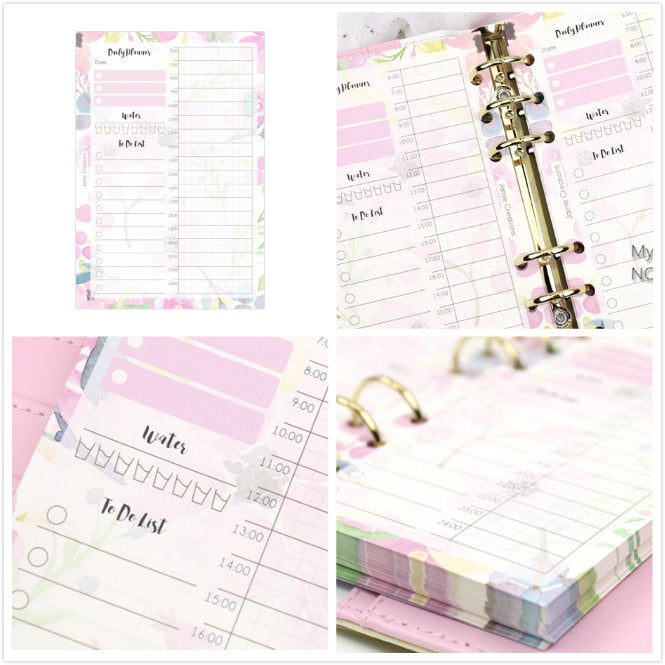 A6 Daily Planner Organizer 6 Rings Binder Notebook Refills Pages