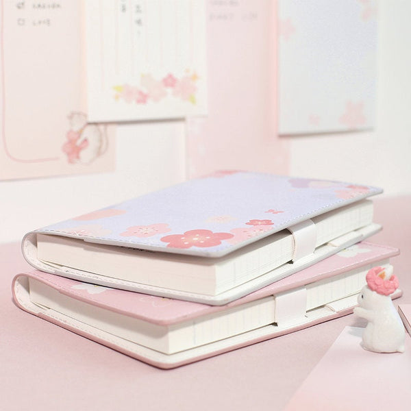 A6 Hobo-Style Sakura/Cherry Planner with Refillable Notebook
