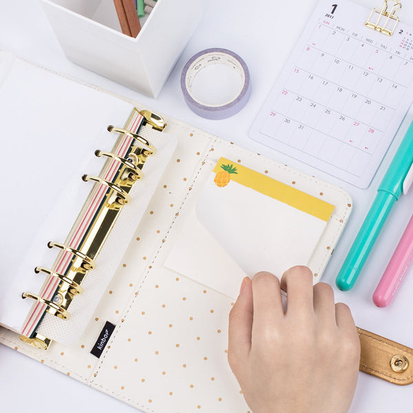 A6 Large-Ring (30mm) Leather Binder Planner with  Refillable Inserts