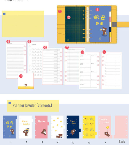 A6 Large-Ring Binder Planner with Cotton Cover and Refills