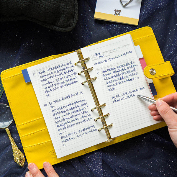 A6 Large-Ring Binder Planner with Cotton Cover and Refills