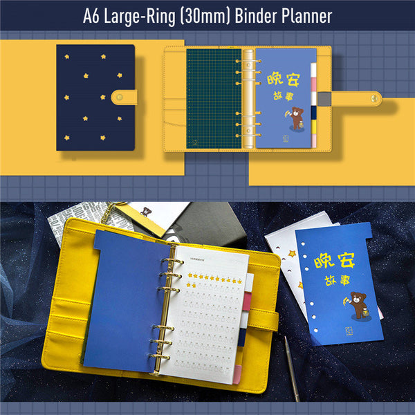 A6 Large-Ring Binder Planner with Cotton Cover and Refills
