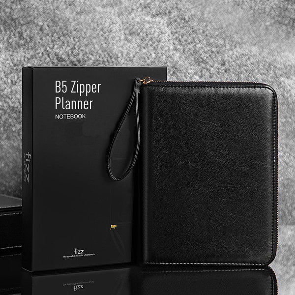 B5 Zippered Business Planner with Refillable Notebook
