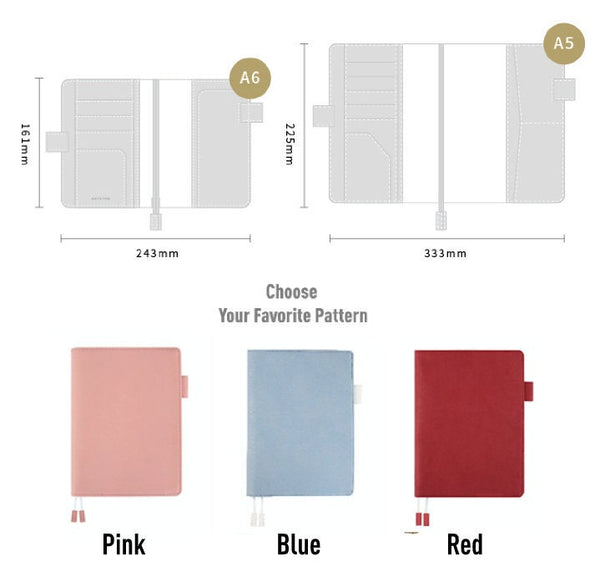 A5/A6 Hobo-Style Leather Planner with Refillable Notebook