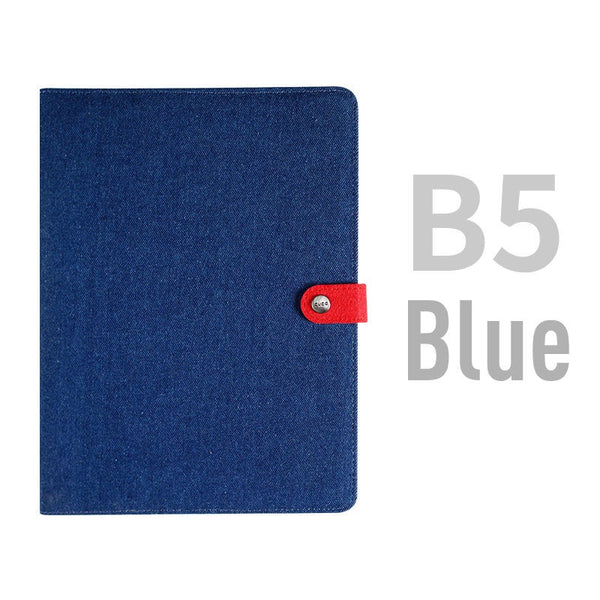 B5 Large Denim Binder Planner with Refillable Inserts