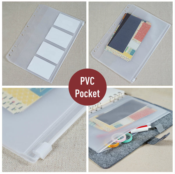 B5 Planner Inserts - Divider Set of 5, PVC Pocket and Ruler