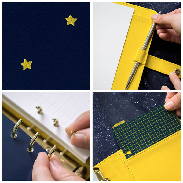 A6 Large-Ring Binder Planner with Cotton Cover and Refills