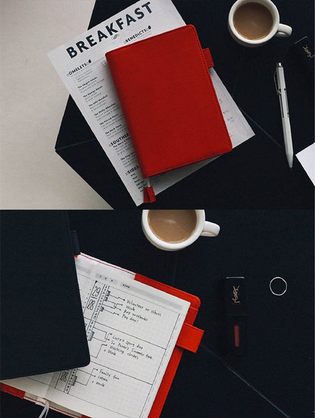 A5/A6 Hobo-Style Leather Planner with Refillable Notebook