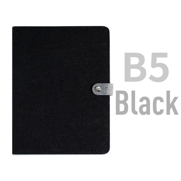 B5 Large Denim Binder Planner with Refillable Inserts