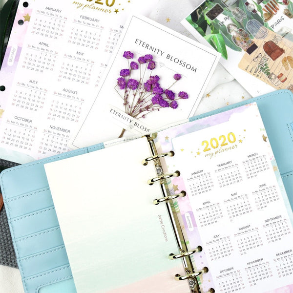 A5/A6 Year Calendar 2020 Binder Planner Refill / Divider