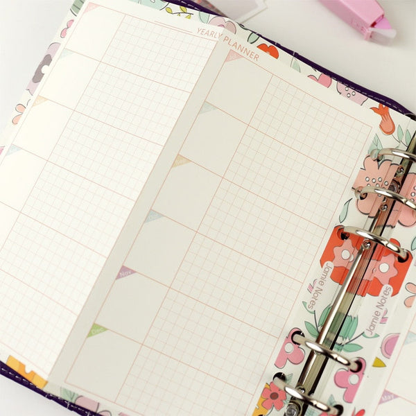 A5/A6 Yearly Plan Two-Fold Binder Planner Refills (5 Sheets)