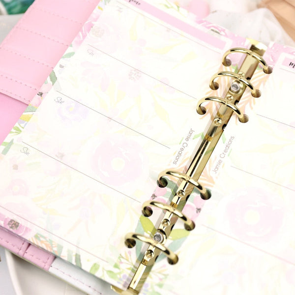 A5/A6 Floral Weekly Plan Binder Planner Refills (40 Sheets)