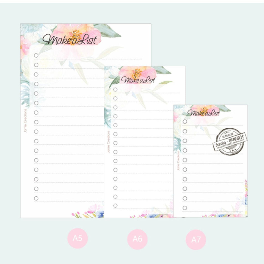  A7 Planner Refill, A7 Agenda Refill Paper Rulled Line