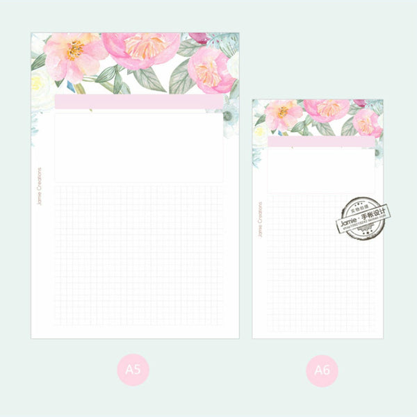 A5/A6 Floral Project/Topic Binder Planner Refills (40 Sheets)