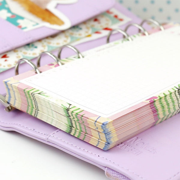 A5/A6 Floral 1D1P Daily Binder Planner Refills (40 Sheets)