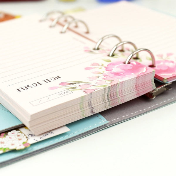 A5/A6 Floral Ruled Line Binder Planner Refills (40 Sheets)