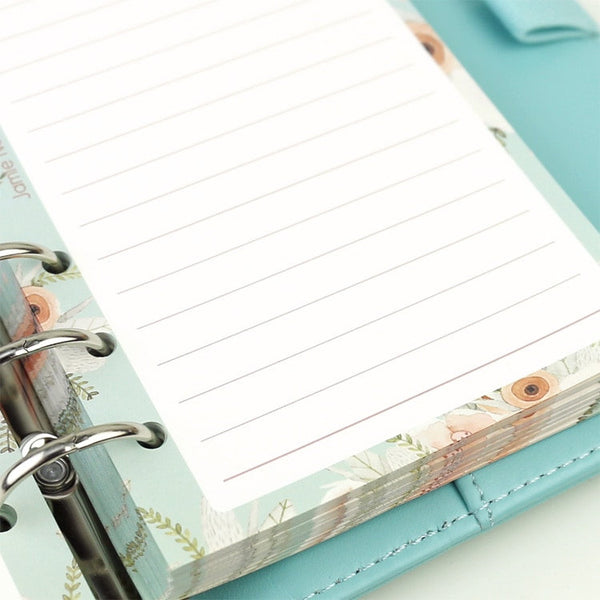 A5/A6 Floral Ruled Line Binder Planner Refills (40 Sheets)