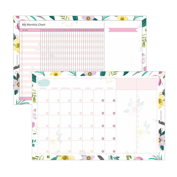 A5/A6 Floral Monthly Three-Fold Binder Planner Refills (20 Sheets)