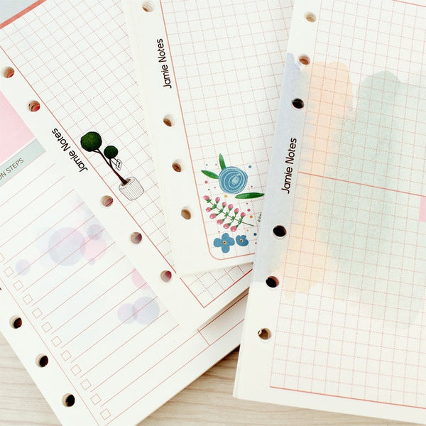 A5/A6 Size 7-Type Binder Planner Refills (40 Sheets)