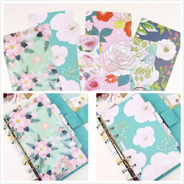 A5/A6 Floral Plastic Planner Divider (Set of 6)