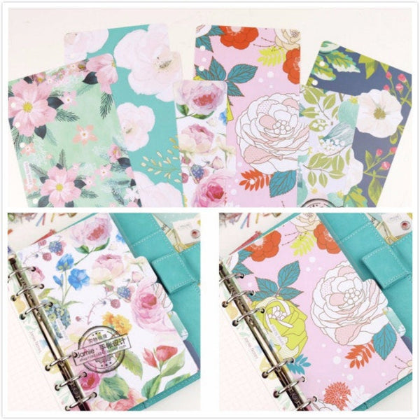 A5/A6 Floral Plastic Planner Divider (Set of 6)