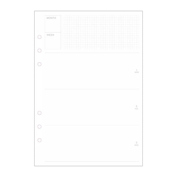 A5/A6 Weekly Plan Binder Planner Refills (40 Sheets)