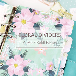 A5/A6 Floral Plastic Planner Divider (Set of 6)