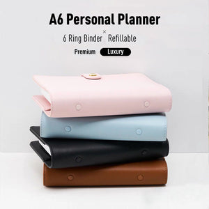 A6 Premium Leather Binder Planner with Refillable Inserts