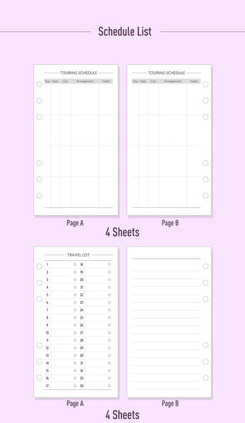A6 Flannel & Leather Binder Wedding Planner with Refillable Inserts