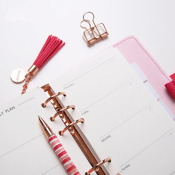 A6 Premium Leather Binder Planner with Refillable Inserts
