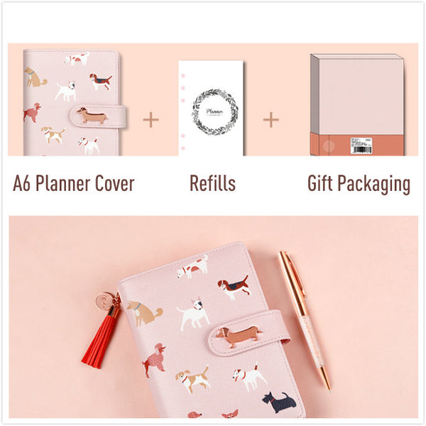 A6 Premium Leather Binder Planner with Refillable Inserts