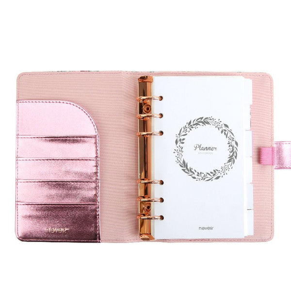 A6 Floral Leather Binder Planner with Refillable Inserts