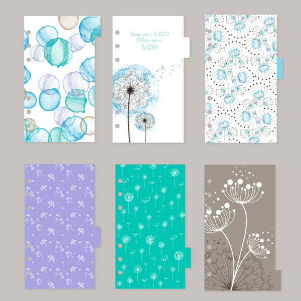 A6 Planner Laminated Divider (Set of 6)