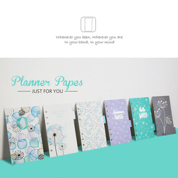 A6 Planner Laminated Divider (Set of 6)