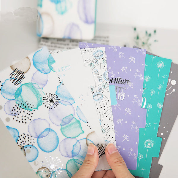 A6 Planner Laminated Divider (Set of 6)