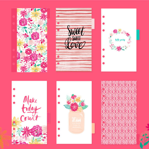 A6 Planner Laminated Divider (Set of 6)