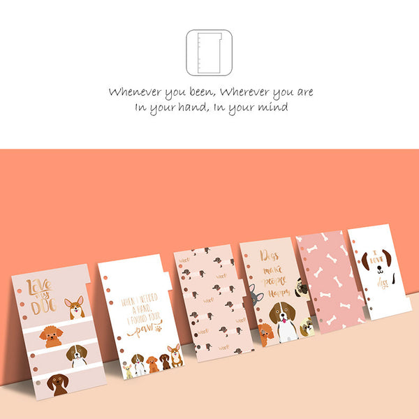 A6 Planner Laminated Divider (Set of 6)
