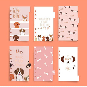 A6 Planner Laminated Divider (Set of 6)