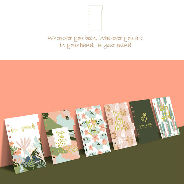 A6 Planner Laminated Divider (Set of 6)