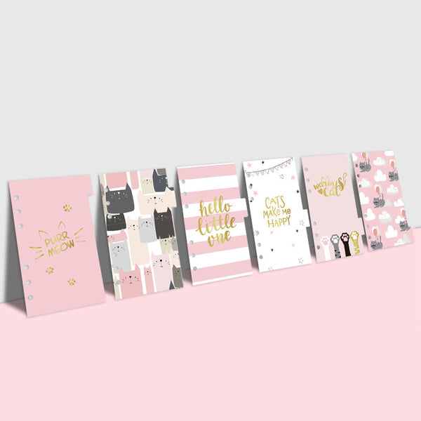 A6 Planner Laminated Divider (Set of 6)