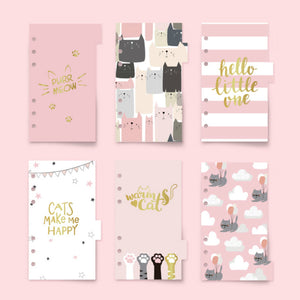 A6 Planner Laminated Divider (Set of 6)