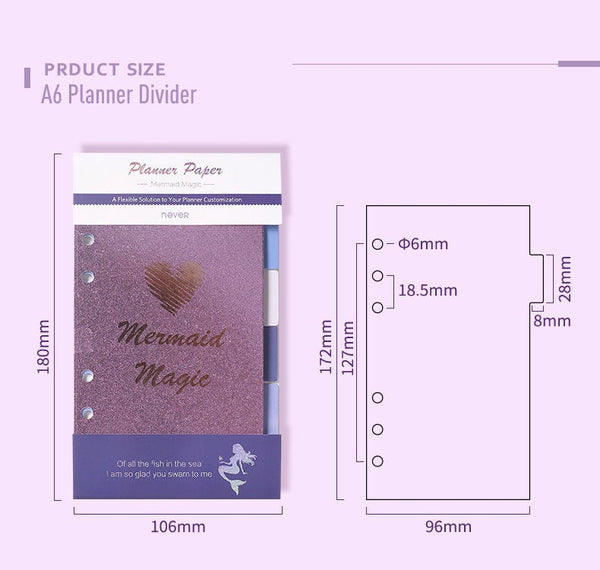 A6 Planner Laminated Divider (Set of 6)