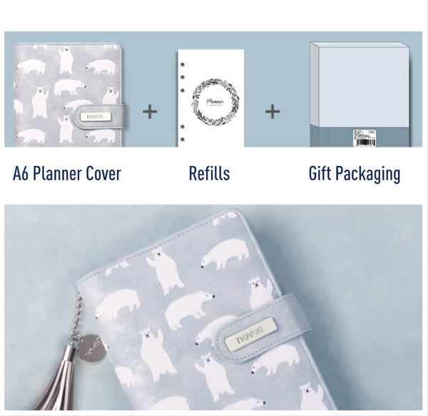 A6 Premium Leather Binder Planner with Refillable Inserts