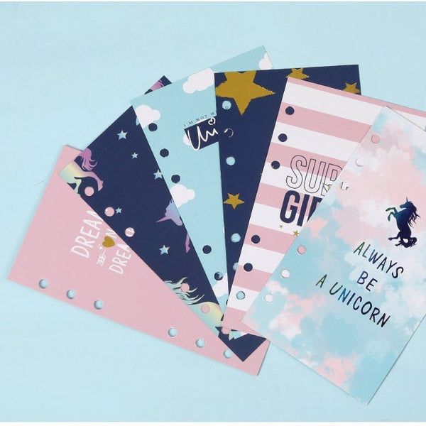 A6 Planner Laminated Divider (Set of 6)