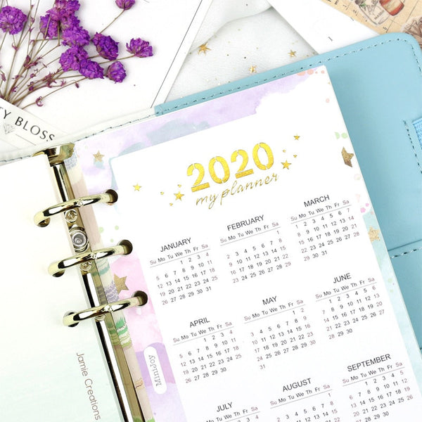 A5/A6 Year Calendar 2020 Binder Planner Refill / Divider