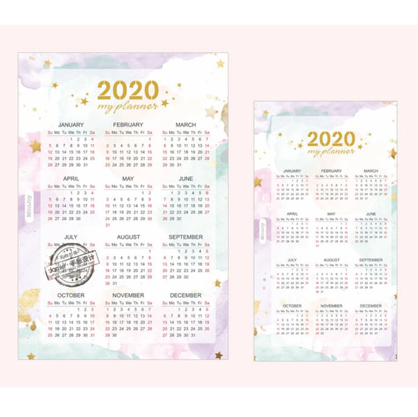 A5/A6 Year Calendar 2020 Binder Planner Refill / Divider