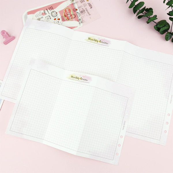 A5/A6/A7 Monthly Plan Three-Fold Binder Planner Refills (20 Sheets)