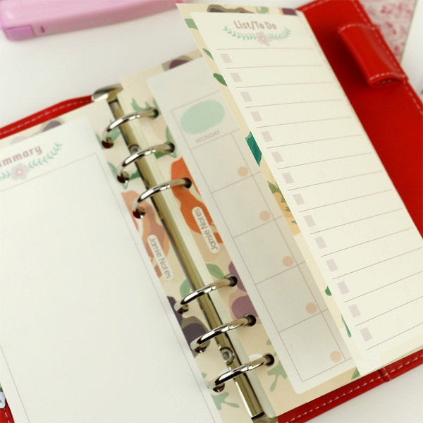 A5/A6/A7 Monthly Plan Two-Fold Binder Planner Refills (20 Sheets)