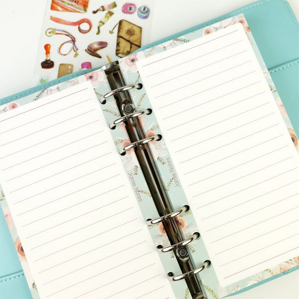 A5/A6 Floral Ruled Line Binder Planner Refills (40 Sheets)